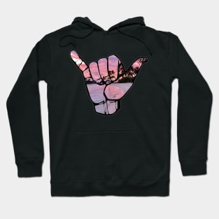 Sunset Beach Shaka Hand Hoodie